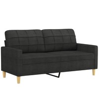 2-delige Loungeset met kussens stof zwart 4