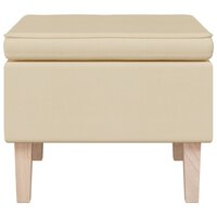 Kruk met houten poten stof cr&egrave;mekleurig 3