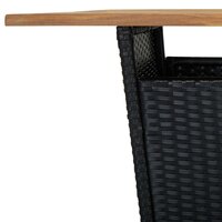 Bartafel 80x80x110 cm poly rattan en massief acaciahout zwart 5