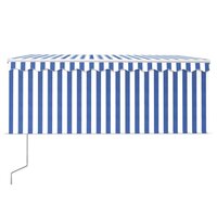 Luifel automatisch uittrekbaar met rolgordijn 3x2,5 m blauw wit 3