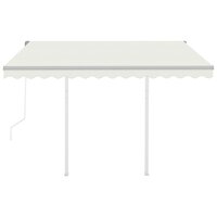 Luifel automatisch uittrekbaar met palen 3x2,5 m cr&egrave;mekleurig 6