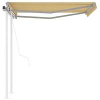 Luifel automatisch uittrekbaar met palen 3x2,5 m geel en wit 2