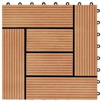 Terrastegels 30x30 cm 1 m&sup2; HKC teakkleur 11 st  5