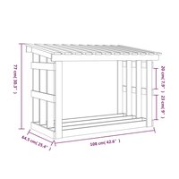 Haardhoutrek 108x64,5x77 cm massief grenenhout wit 8