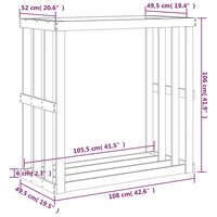 Houtblokhouder 108x52x106 cm massief grenenhout wit 4