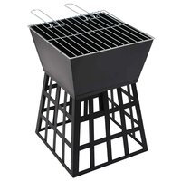 Vuurplaats en barbecue 2-in-1 34x34x48 cm staal 5
