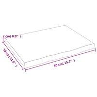 Wastafelblad 40x30x2 cm onbehandeld massief hout 6