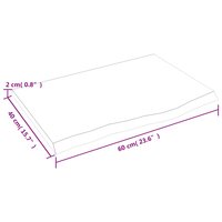 Wastafelblad 60x40x2 cm behandeld massief hout donkerbruin 6