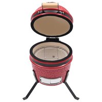 Kamado barbecue 2-in-1 56 cm keramiek rood 2