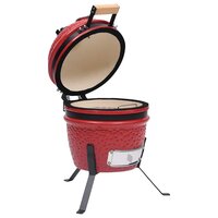 Kamado barbecue 2-in-1 56 cm keramiek rood 4