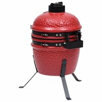 Kamado barbecue 2-in-1 56 cm keramiek rood 5