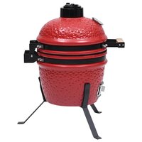 Kamado barbecue 2-in-1 56 cm keramiek rood 6