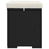 Hocker met kussen 40x30x40 cm poly rattan zwart 6