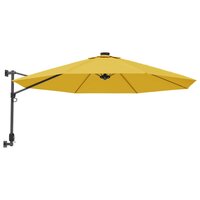 Wandparasol met LEDs 290 cm geel 2