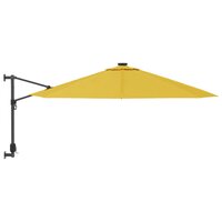 Wandparasol met LEDs 290 cm geel 4