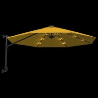 Wandparasol met LEDs 290 cm geel 7