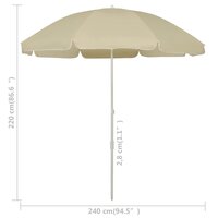 Strandparasol 240 cm zandgeel 6