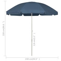 Strandparasol 240 cm blauw 6