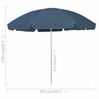 Strandparasol 300 cm blauw 6