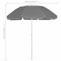 Strandparasol 300 cm antracietkleurig 7