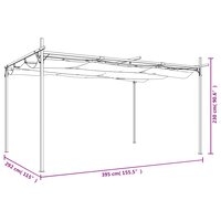 Pergola met uitschuifbaar dak 395x292x230 cr&egrave;mekleurig 8