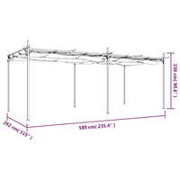 Pergola met uitschuifbaar dak 589x292x230 antracietkleurig 8