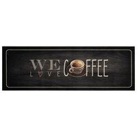 Keukenmat wasbaar koffietekst 60x180 cm fluweel 2