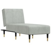 Chaise longue fluweel lichtgrijs 2