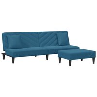 2-delige Loungeset met kussens fluweel blauw 2