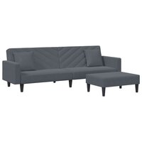 2-delige Loungeset met kussens fluweel donkergrijs 2