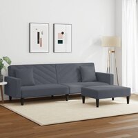 2-delige Loungeset met kussens fluweel donkergrijs 3