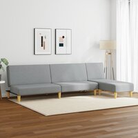 2-delige Loungeset stof lichtgrijs 3