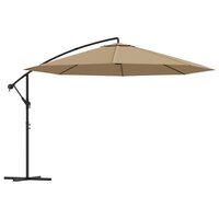 Zweefparasol met aluminium paal 350 cm taupe 2