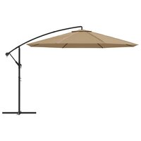 Zweefparasol met aluminium paal 350 cm taupe 3