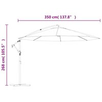 Zweefparasol met aluminium paal 350 cm blauw 9