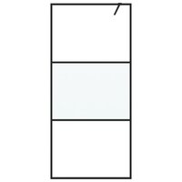 Inloopdouchewand 90x195 cm halfmat ESG-glas zwart 3