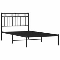 Bedframe met hoofdbord metaal zwart 100x190 cm 5