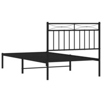 Bedframe met hoofdbord metaal zwart 100x190 cm 8