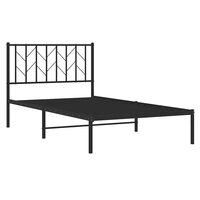 Bedframe met hoofdbord metaal zwart 100x200 cm 4