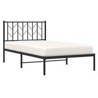 Bedframe met hoofdbord metaal zwart 100x200 cm 5