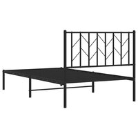 Bedframe met hoofdbord metaal zwart 100x200 cm 8