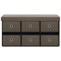 Opbergbank inklapbaar 76x38x38 cm kunstlinnen bruin 3