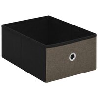 Opbergbank inklapbaar 76x38x38 cm kunstlinnen bruin 7