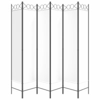 Kamerscherm met 6 panelen 240x200 cm stof wit 4