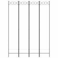 Kamerscherm met 4 panelen 160x220 cm stof wit 3