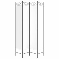 Kamerscherm met 4 panelen 160x220 cm stof wit 4