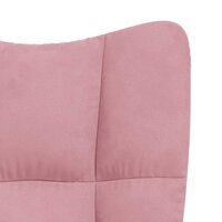 Schommelstoel fluweel roze 6