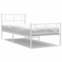 Bedframe met hoofd- en voeteneinde metaal wit 80x200 cm 2