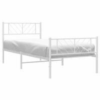 Bedframe met hoofd- en voeteneinde metaal wit 80x200 cm 3