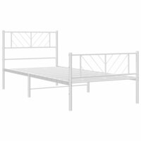 Bedframe met hoofd- en voeteneinde metaal wit 80x200 cm 4